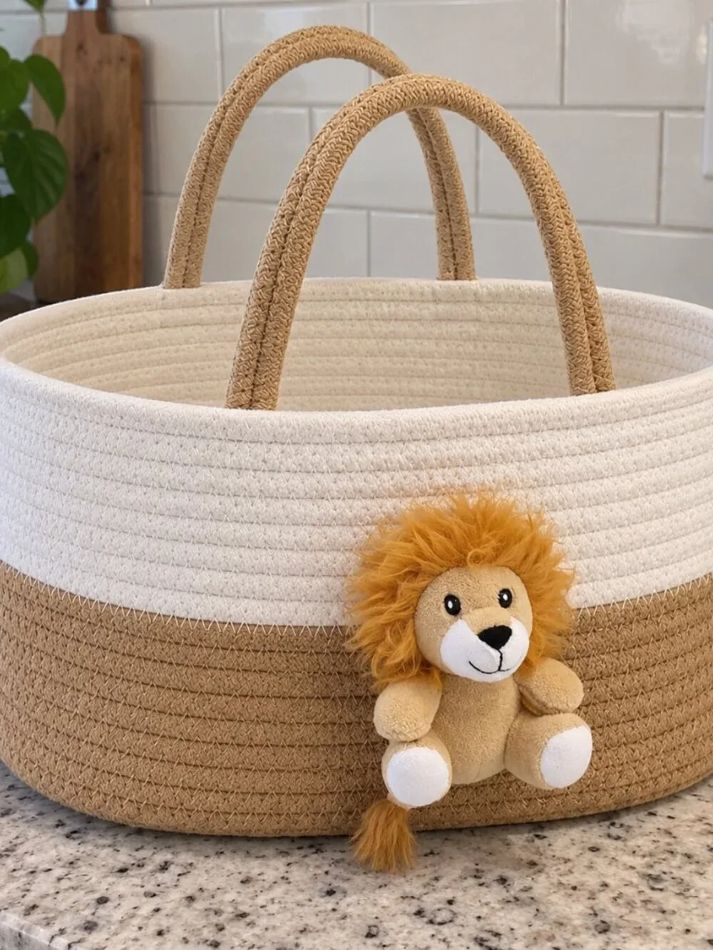 Cotton Rope Nursery Storage Caddy Plush Animal Organizer – NEW